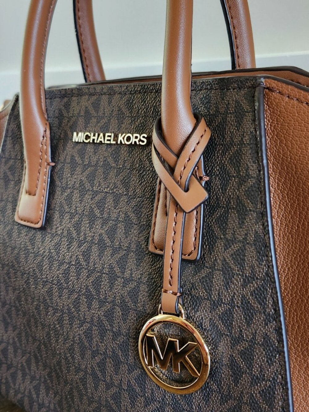 Michael Kors Avril Small Logo Satchel + Matching Wallet – Brown MK – NWOT - Picture 4 of 16